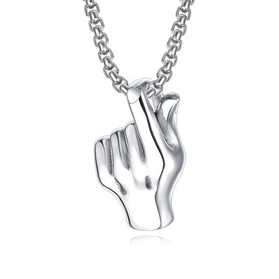 Collana con ciondolo a croce in acciaio inossidabile Bixin, collana creativa con gesto
