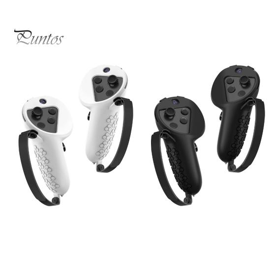 Handle Covers 2Pcs VR Controller Cases Uninterrupted Signal Anti-shock Tasteless Anti-fall Textured Surface Sleeves Protective Silicone for Mata Quest