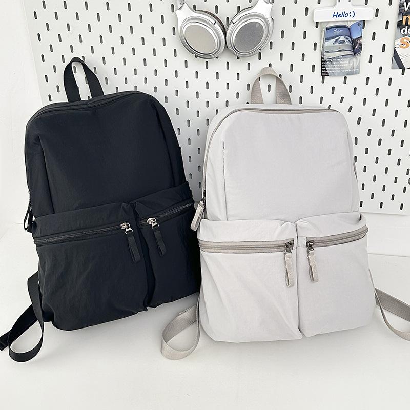 Schoolbag Large Capacity Backpack 1011 Autumn New Simple Nylon Light Casual Backpack Commuter Play Student Bag