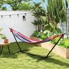 298 X 117cm Hammock With Stand Camping Hammock With Portable Carrying Bag Adjustable Height 120kg Load Capacity Multicolour