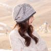 Lazy wind stack hat versatile warm face small hat women's ins wind contrasting color wool knitted hat