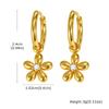 Vintage Luxury Zircon Flower Charms Huggies Hoop Earrings,18k Gold Plated Stainless Steel Earrings, Christmas Gift for Her