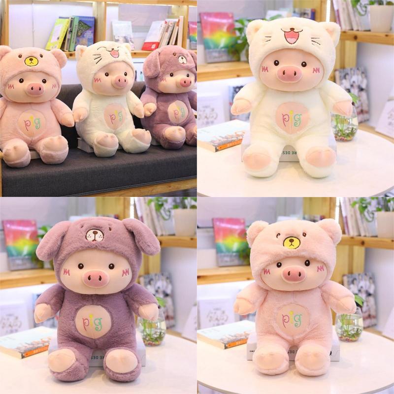 Cartoon Stuffed Animal Pig Plush Toy Gift Kids Pink White Purple Sizes Multiple
