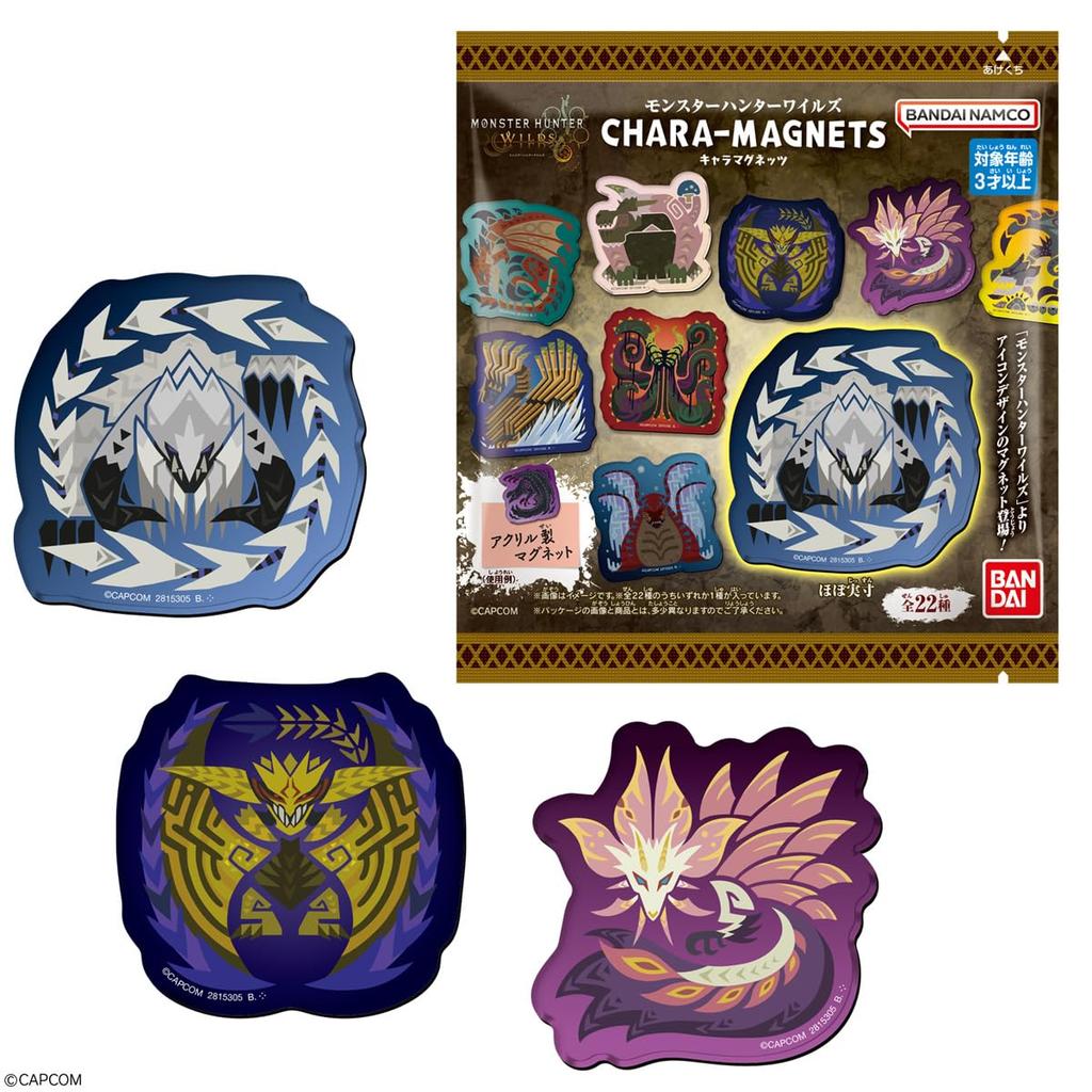BANDAI Monster Hunter Wilds Chara Magnets Chewing Gum Candy Toy Set of [Box 14]