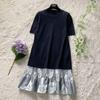 Used Good Condition COS Docking Dress Knit Short Sleeve Ruffle Hem Loose Cos Gathered Cotton Knee Length Dress EUS XS Size S Size Equivalent