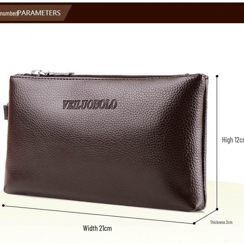 Lychee-Narben Leichtgewichtige Echtes Leder Lange Reißverschluss-Geldbörse-Clutch: Große Kapazität, Superweich, Einfache Handytasche