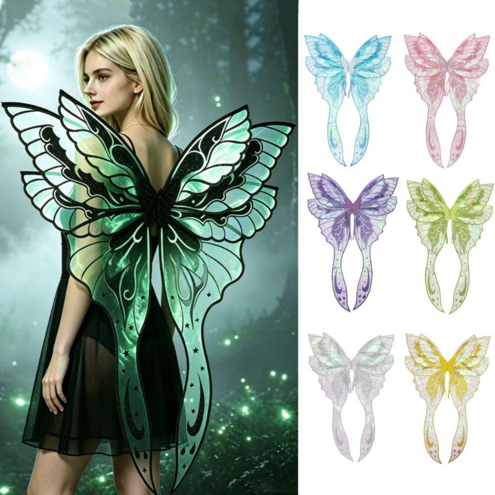 Colorful Butterfly Wings Wearable Angel Wings Magical Elf Cosplay Wing  for Women Girls