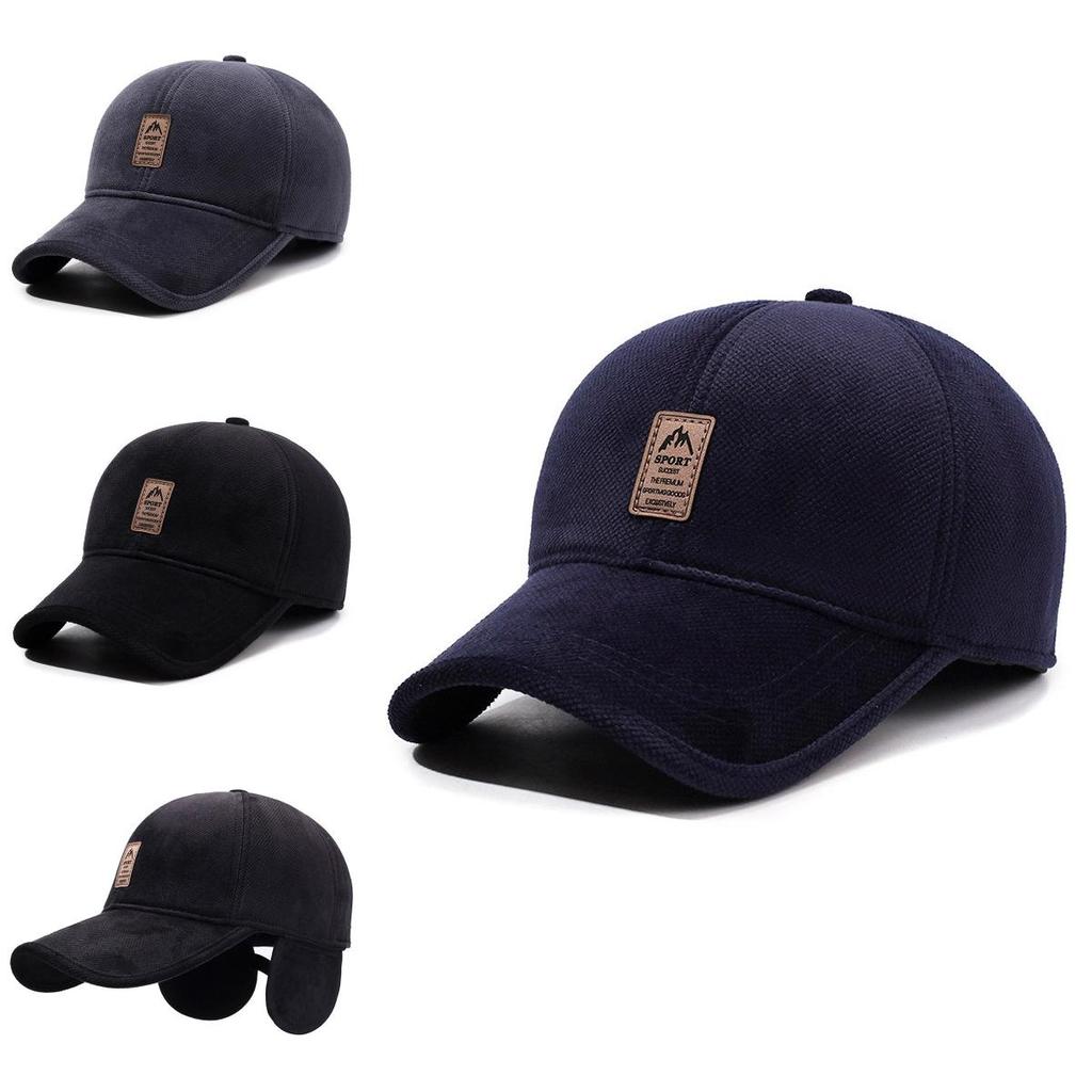 Classic Baseball Cap For Men With Quilted Design Windproof Warm Cap For Cold Seasons