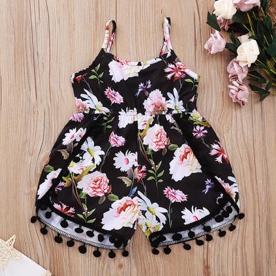 Kleinkind Kinder Mädchen ärmellose Shoudler Strap Blumen Overall Prinzessin Kleidung