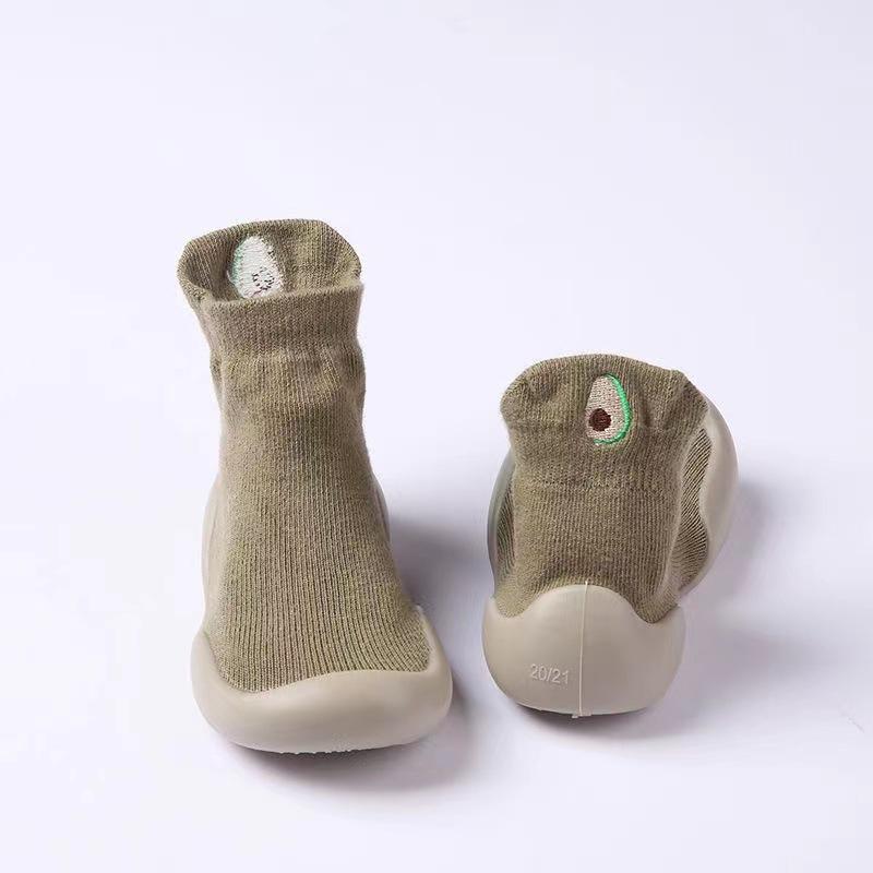 Baby Socken Schuhe Atmungsaktiv Rutschfest Bequeme Lauflernschuhe für Jungen und Mädchen Indoor und Outdoor Kinder Kleinkind Schuhe 18-19 grün