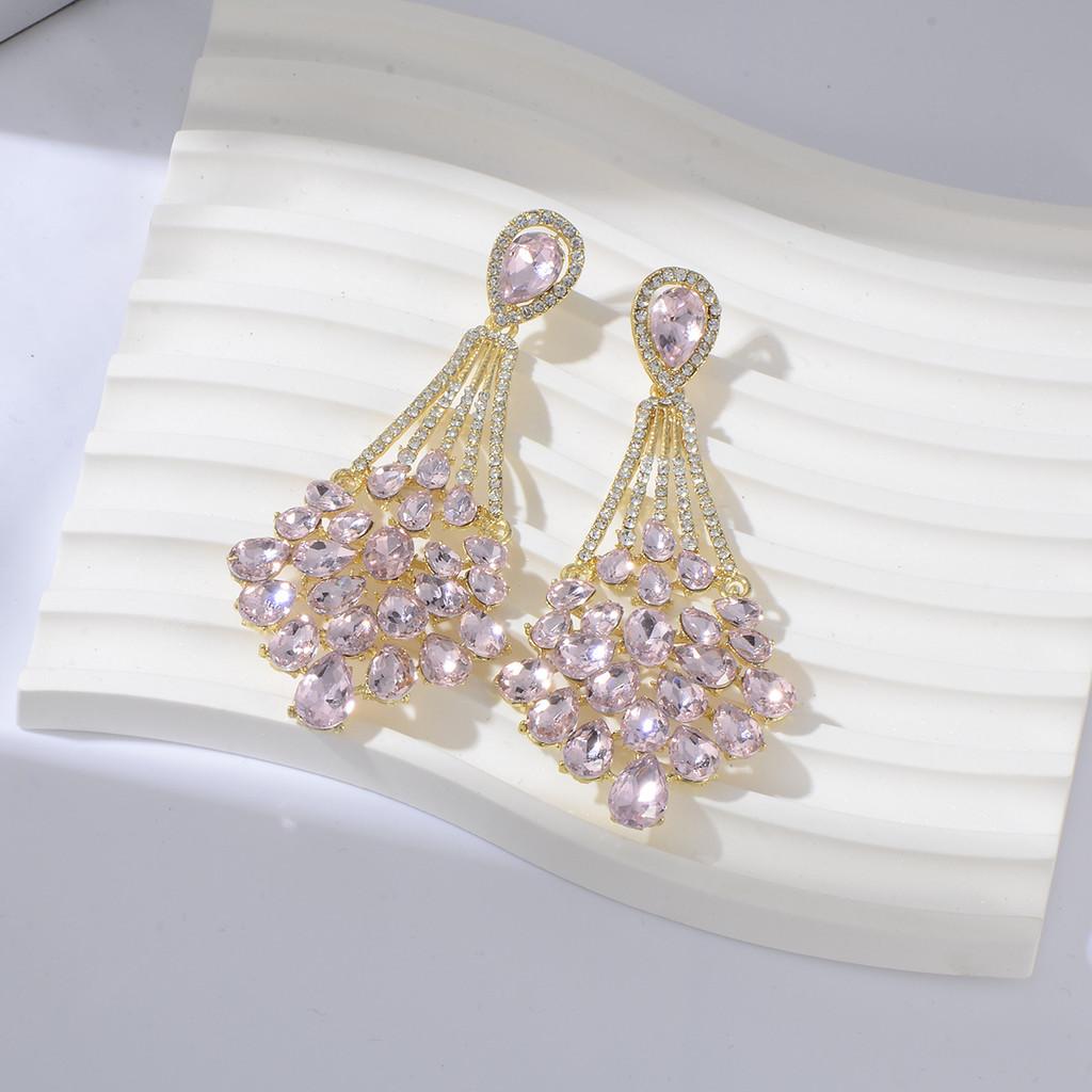 Vintage Crystal Water Drop Earrings For Women With Long Tassels For Wedding And Party Wear