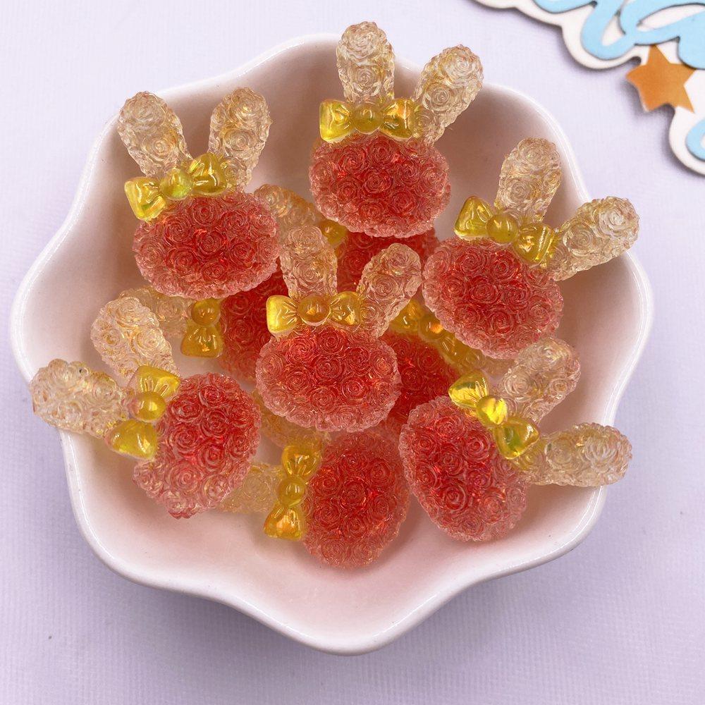 10 BUC Rezină Colorată Desene Animate Fundă Cristal Trandafir Iepure Figurine Spate Plat Strass DIY Decor Nuntă Accesorii Scrapbook Meșteșuguri