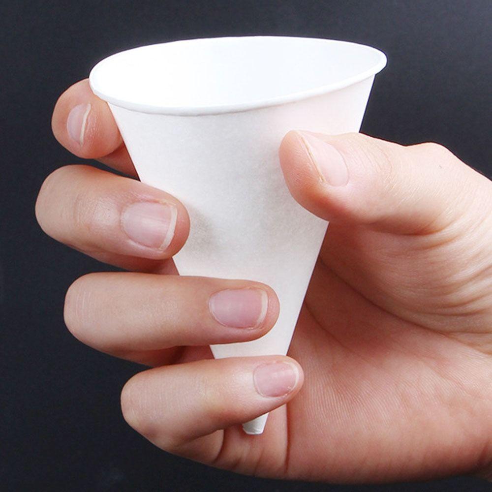 200Pcs 3.7Oz/4.5Oz White Paper Cone Cups Leakproof 200 Count Snow Cone Cups Heat-resistant Thicken Disposable Paper Cups Parties