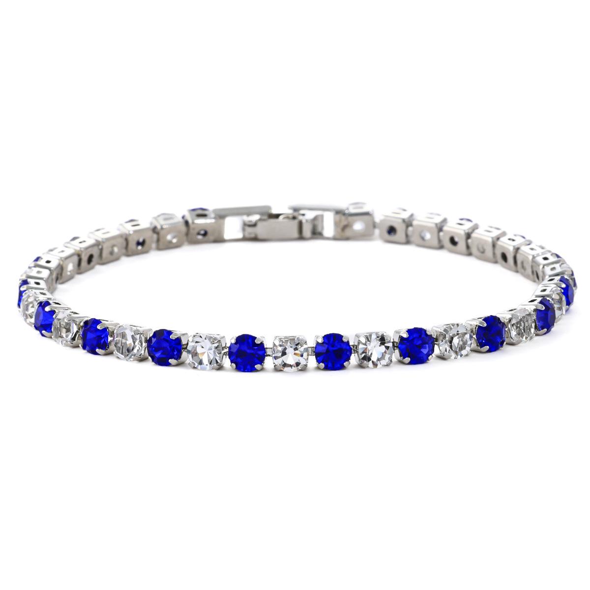 European-American Two-Tone Zircon Tennis Bracelet: 4mm High-End Light Luxury Fashion for Women