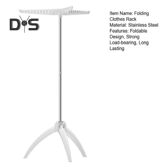 Skládací stojan na oblečení se 3 závěsnými tyčemi Vysoká stabilita Silná nosnost Jednoduchá instalace Skládací věšák na kalhoty a kabáty
