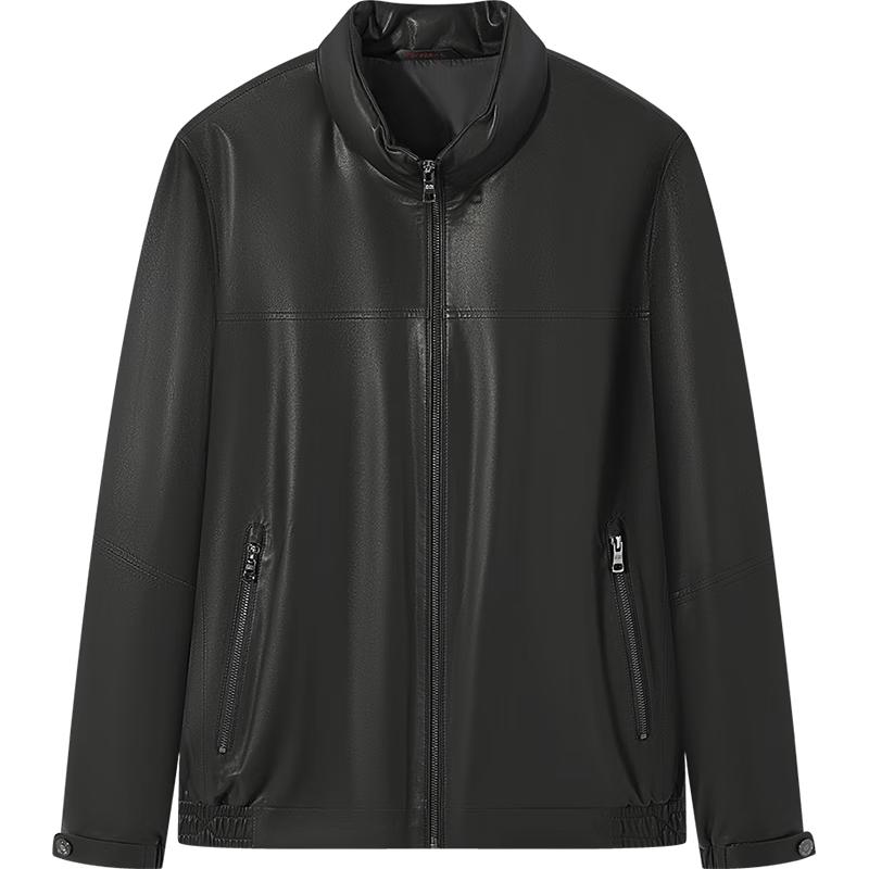 

Seven Brand Men s High-End Stand Collar Goatskin Leather Down Jacket