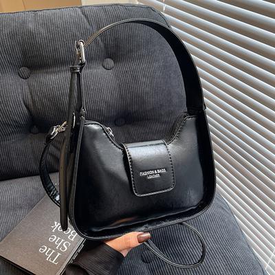 2025 Early Spring New French Niche Casual High-end Underarm Bag Versatile Simple Solid Color Pu Messenger Women's Bag
