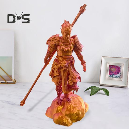 Drukowana w 3D figurka Wukonga, Wielcy Mędrcy Równiący się Niebu, Figurka Rzeźba, Model Króla Małp, Dekoracja na Pulpit, Peryferia do Gier