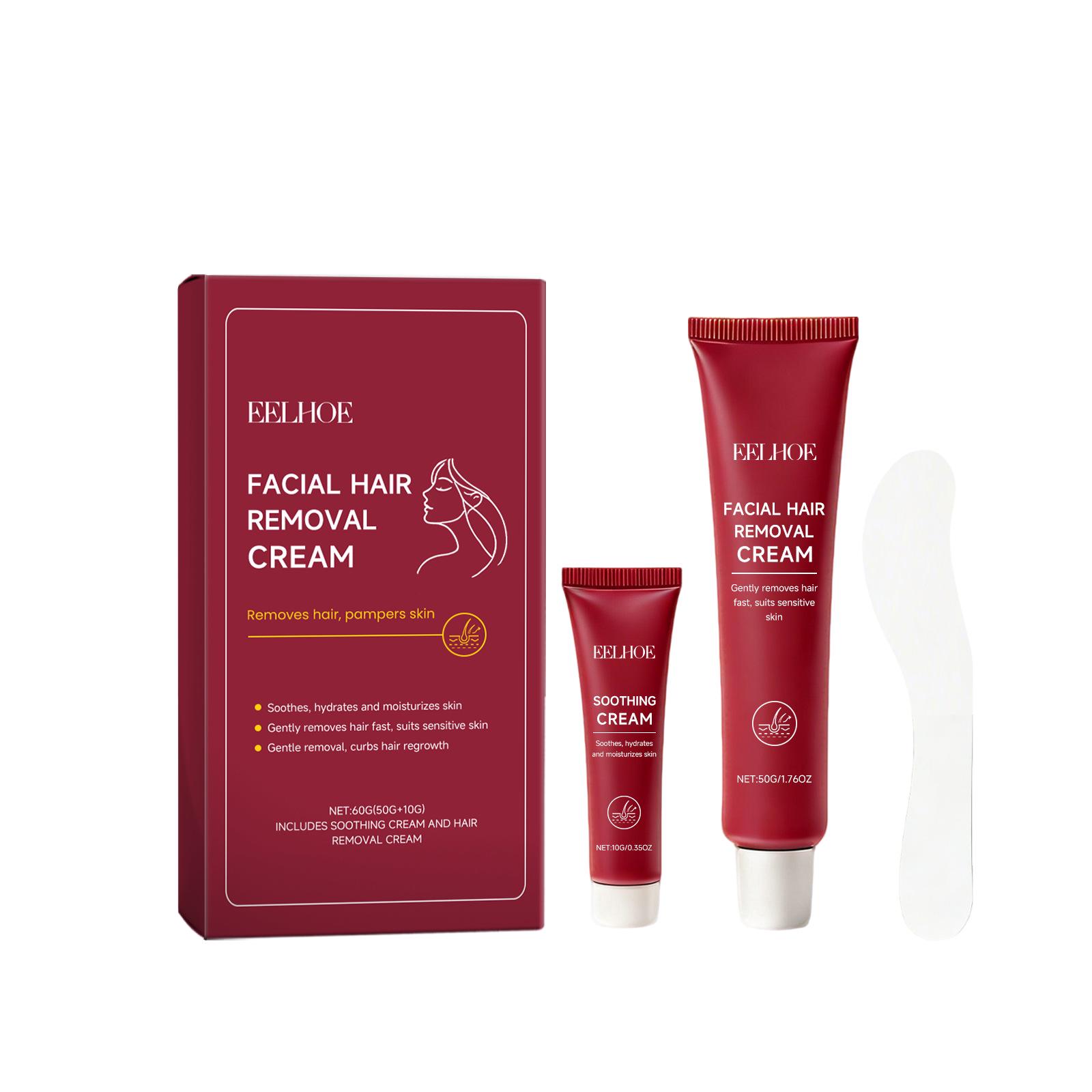 

EELHOE Gentle Facial Hair Removal & Cleansing Cream Set for Peach Fuzz & Lip Hair