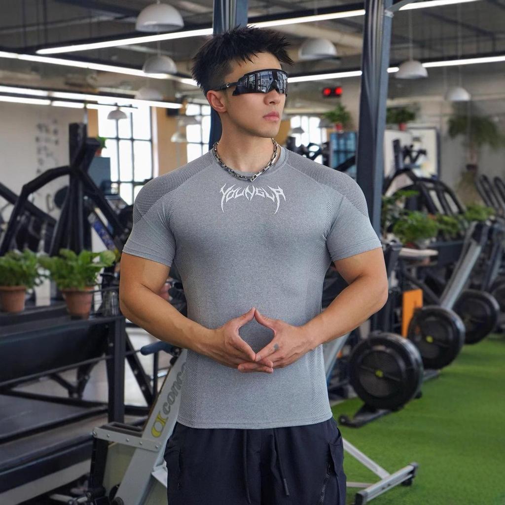 Men's Stretch Cotton Cuffed Short Sleeve Basketball & Running T-shirt