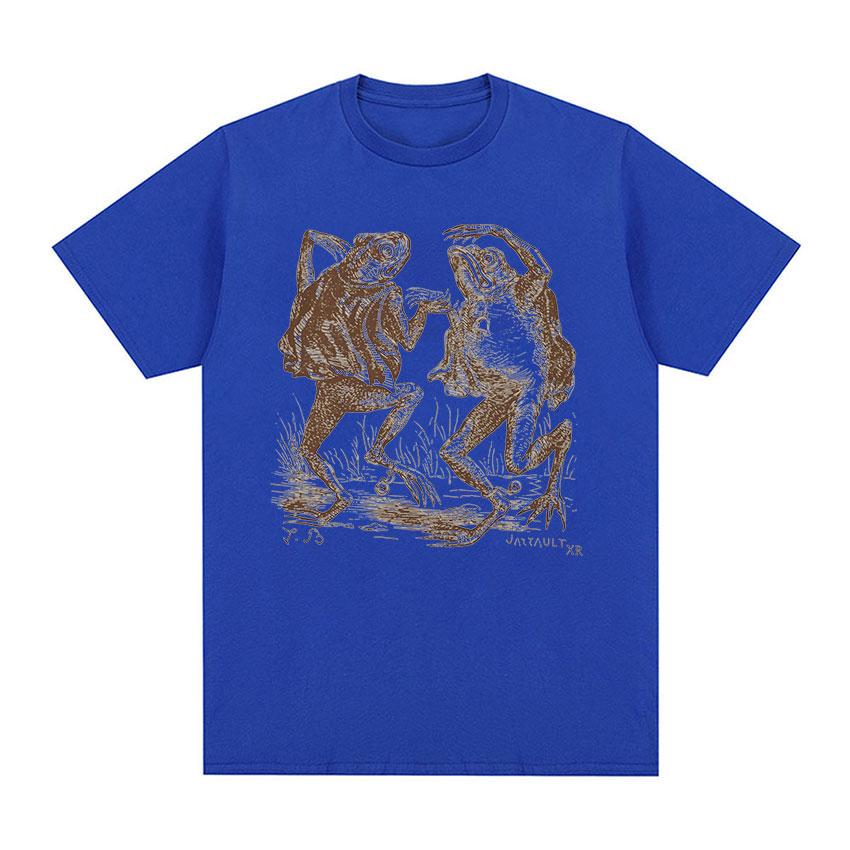  Summer Funny Dancing Frogs Toads Retro Graphic T Shirt Mushroom Frog Cottagecore Aesthetic 100% Pure Cotton Printed T-shirt