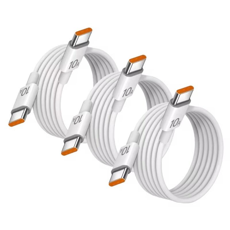 

3 шт. Универсальное быстрое зарядное устройство 120 Вт 10 А PD Двойной кабель для быстрой зарядки Type C Кабель для передачи данных для iPhone 15 16 Samsung HUAWEI 3M