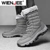 Men New Cotton Shoes Waterproof and Cold Proof Long Boots for  Men Outdoor with Thick Velvet and Warmth Snow Boots Big Size