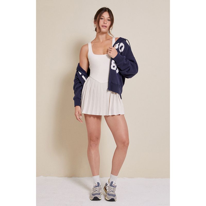American Brand Back Shaping Backless Tennis Skirt Fashion Tape Sexy Fitness Sports Pleated One-Piece Split Skirt