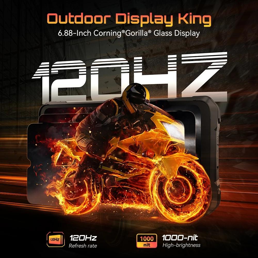 Cubot KINGKONG POWER 5, Robust smarttelefon Android 15, 15300mAh batteri, 6.88" 120Hz skjerm, 6GB RAM, 128GB ROM, MTK G100, NFC