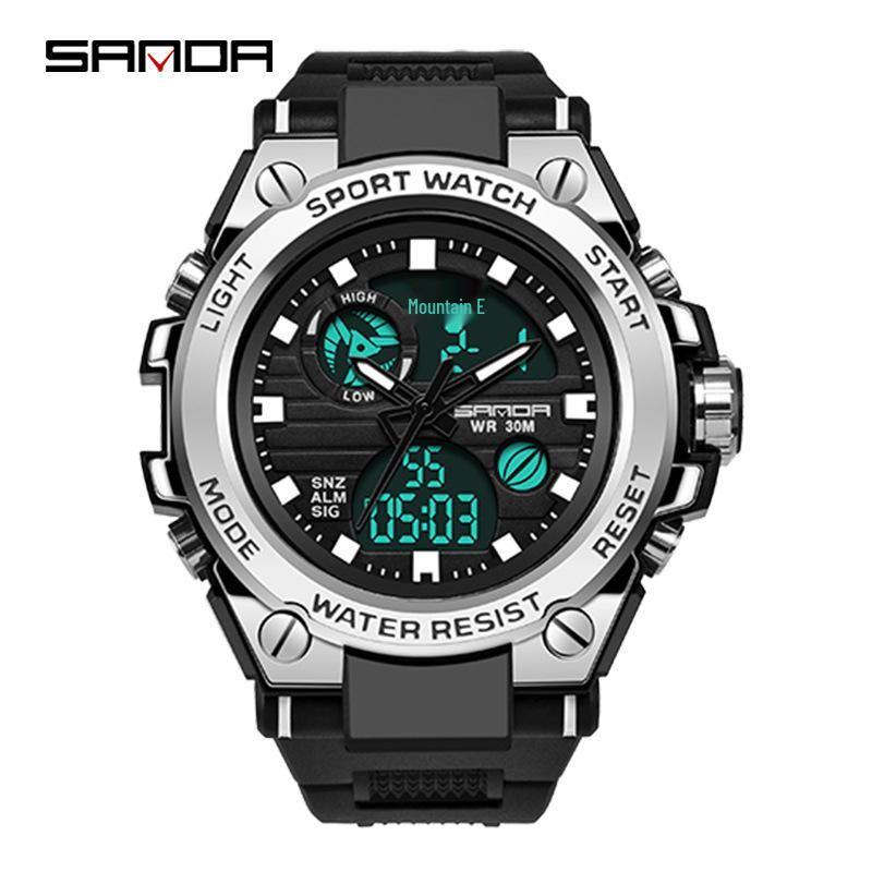 Sanda Couple's Multifunctional Smart Sports Watches - Men's & Women's Waterproof Outdoor Trendy Electronic Watches for Students