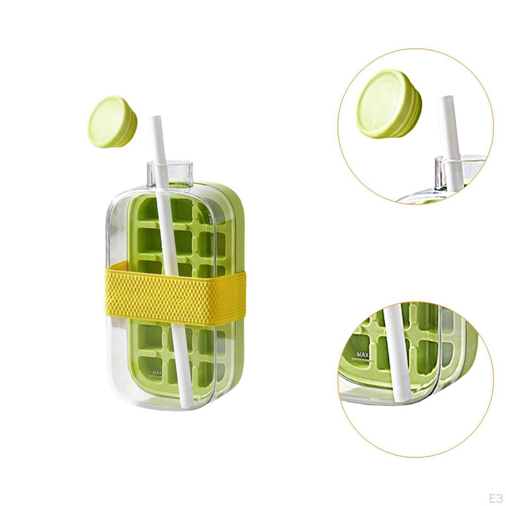 Ice Cube Tray Flexible Nonslip Kitchen Gadgets Mold for Tea Cocktail Bar White 800ml
