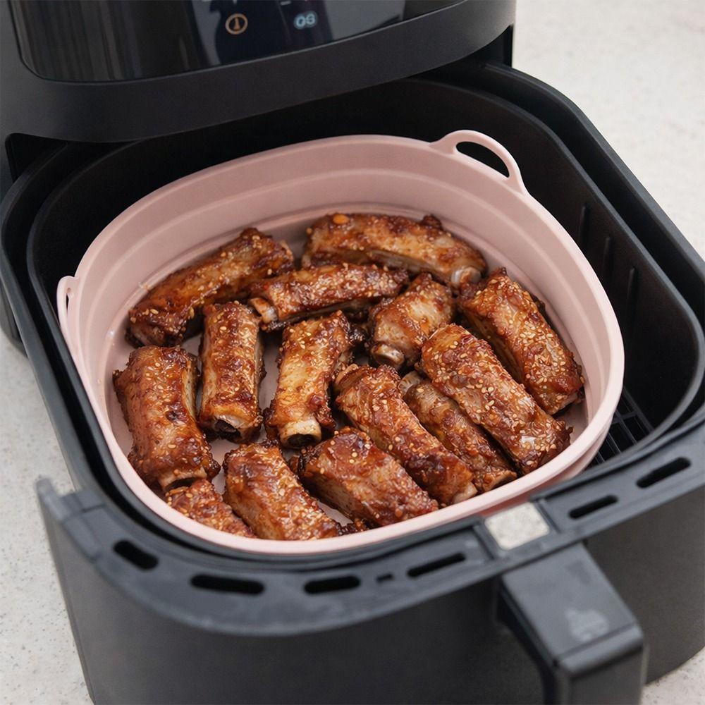 Square Round Air Fryer Silicone Liner Foldable Air Fryer Mat  Kitchen Accessories