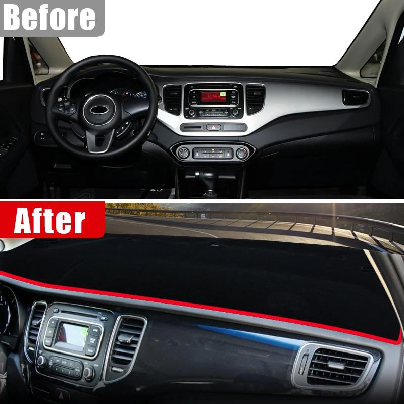 Husa pentru bordul mașinii Evitați tamponul de lumină Umbrire de soare Covoare anti-UV Covoraș anti-alunecare pentru Kia Carens RP 2013 2014 2015 2016 2017 2018 2019