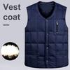 Pánská vesta s výstřihem do V, bez rukávů, jednobarevná, jednořadá, vestový kabát s kapsami, větruodolná, zateplená, prošívaná spodní vesta, bunda