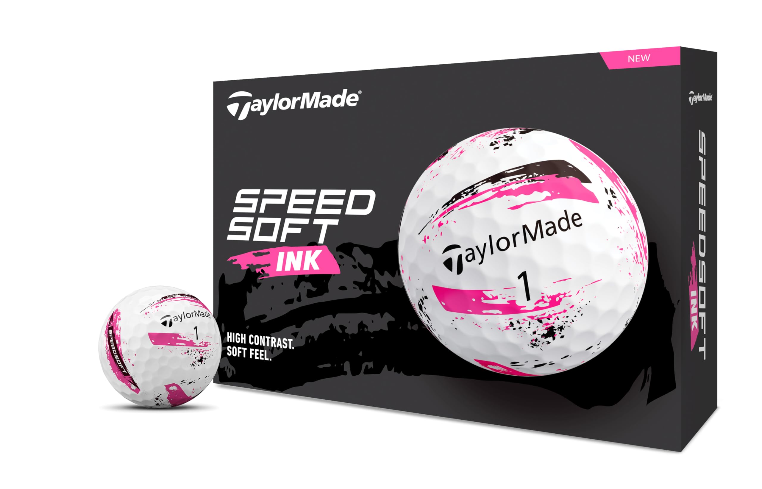 

TaylorMade TMJ24 SpeedSoft INK PNK (12-Pack) SpeedSoft Ink Pink Golf Balls, 2024 Model, Pink