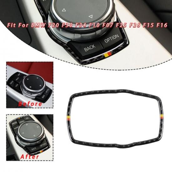 

Multimedia Button Cover Knob Trim Germany Style For BMW F20 F30 F10 Carbon Fiber