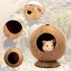 Sicheres Hamsterversteck Hütte Haustier Kauspielzeug Halbgeschlossenes Meerschweinchennest Kleintier Kokosnusskäfig Spielzeug für Igel Rennmaus