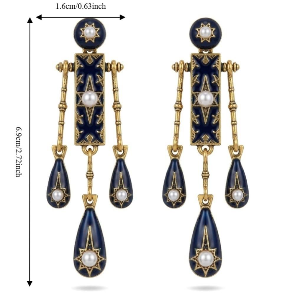 Bohemian Style Waterdrop Earrings Tassel Pendant Earrings Elegant Vintage Dangle Earrings  Dinner