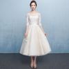 Evening dress   new one-word shoulder certificate dress bridesmaid dress women's thin banquet bridesmaid group sisters dress