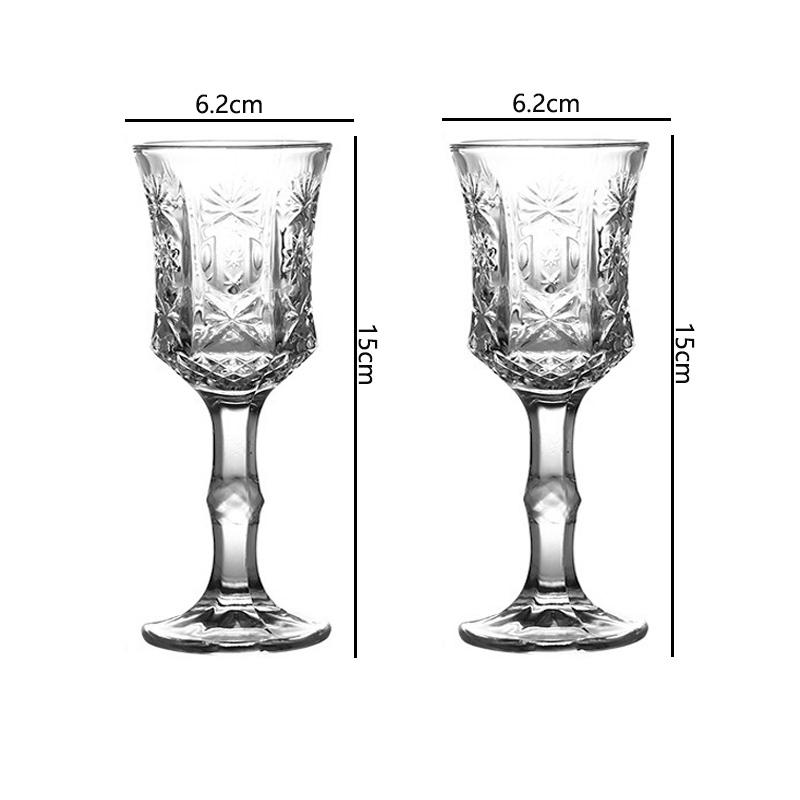 

50 мл/100 мл Роскошный коктейльный бокал с высокой ножкой, изысканный бокал для красного вина, классическая резная винная кружка, элегантная стеклянная посуда 2pcs