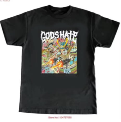 Hot Popular Gods Hate Band Black S To 5xl T Shirt Pn291 Vintage Casual Comfortable Top For Everyday Wear Soft Slightly