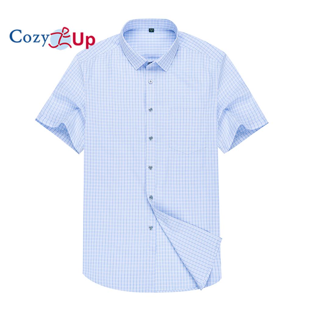 Útulná pánská tenká kostkovaná košile s krátkým rukávem Business ležérní košile