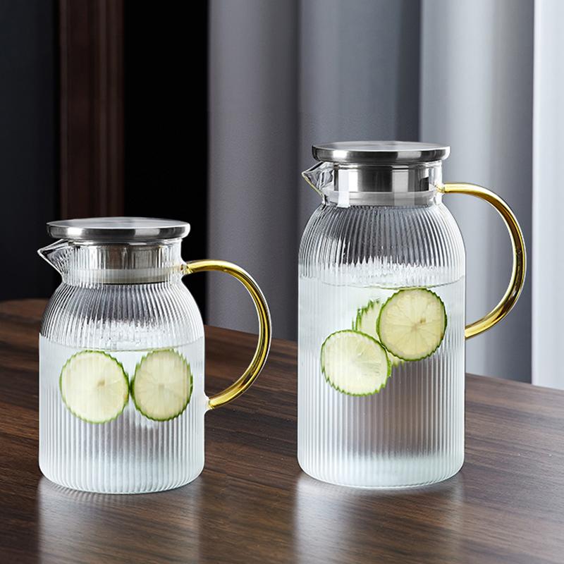 Cold Kettle with Handle Water Bottle Home Beverage Pot Large Capacity Cold Brewing Pot Exquisite Glassware Kitchen Accessories