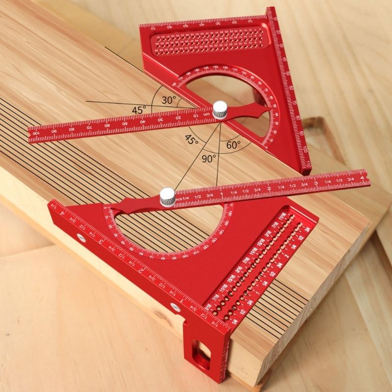 180 Degree Scribing Guide Tool With Aluminum Alloy Frame For Accurate Woodworking And Engineering Layouts