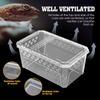 Großer Transparenter Reptilienkäfig mit Belüftung, Tragbare Kunststoff-Terrariumbox für Echse Schlange Gecko Transport