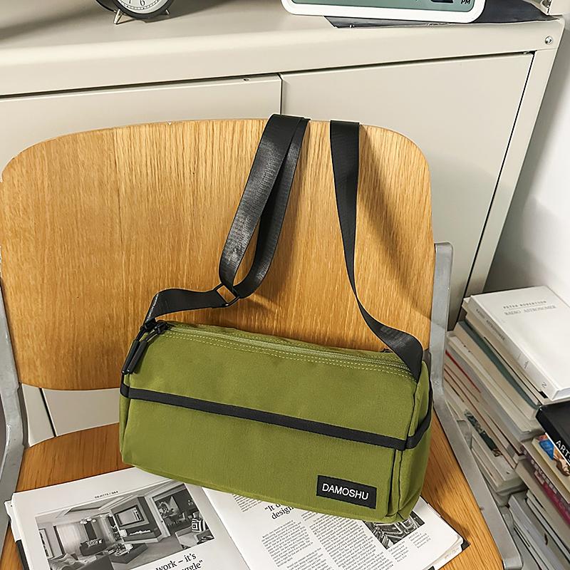 Nylon Solid Color Crossbody Bag Travel Sports Fitness Shoulder Bag