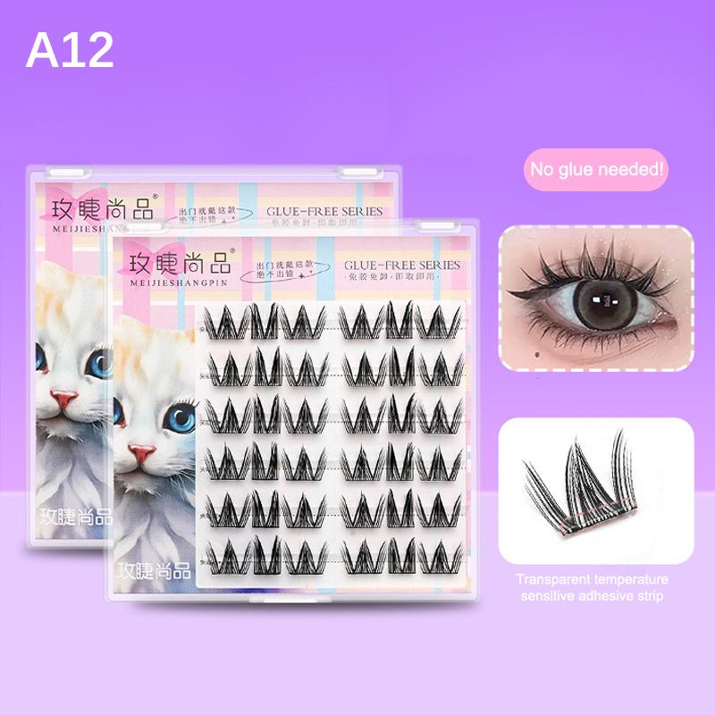 Multi-Styles No Glue Natural Cluster Eyelash Extensions False Cluster Volume Eyelash Makeup Grafting False Eyelashes Cosplay