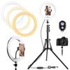 Ring Light with Tripod High Selfie for 3 Color 10 Dimmable for Fill YouTube Live TikTok Stand, Brightness, Light, 360-Degree Rotation, Smartphones,