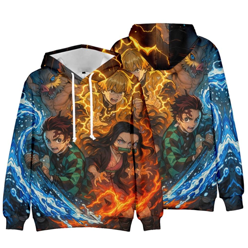 Moletons Demon Slayer 3D para Crianças Moletom Branco Lâmina Fantasma Roupas para Meninos Pulôver Casual Anime Harajuku Streetwear