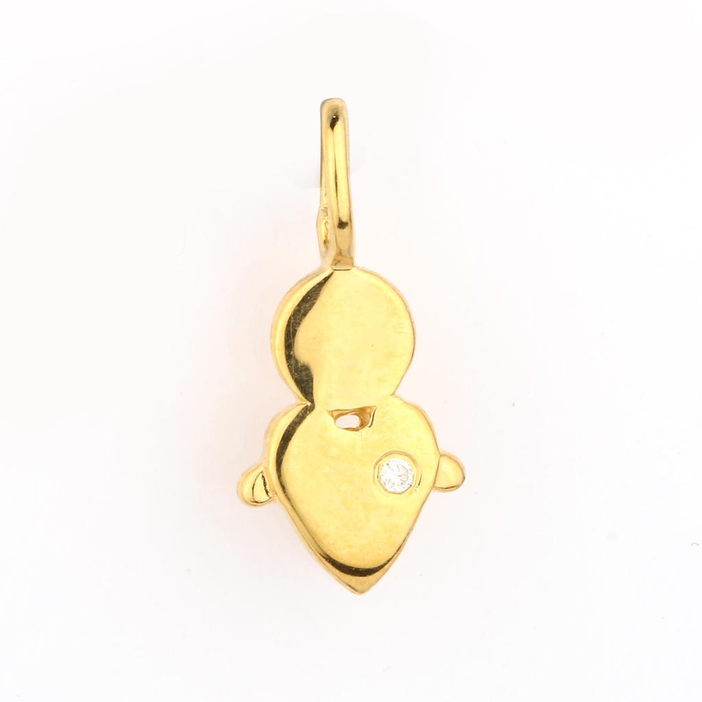 Natural White Diamond 925 Sterling Silver Gold Plated Pendant Round 1.30mm Minimal Handmade Fine Jewelry Gift for Her